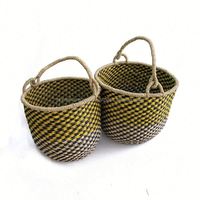 Panier Bolga décoratif en jonc de mer fait à la main au Vietnam/Panier en jonc de mer avec poignée