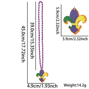 Collier de perles de Mardi Gras, perles dorées jaunes, <span class=keywords><strong>accessoires</strong></span> de Mardi Gras, collier de perles élégant de carnaval, collier de Mardi Gras - Product Image 5