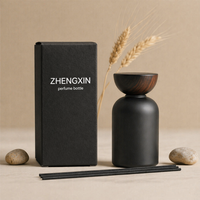 Bouteille de diffuseur de parfum en gros personnalisée noire 150ml 100ml 200ml, flacon vide mat noir pour diffusion de parfum avec boîte