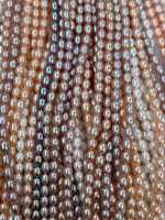 Perles d'eau douce naturelles Edwin 7-8mm, en vrac, qualité AAAAA certifiée, forme riz, brillantes, lisses, impeccables, blanches, roses, violettes, vente en gros