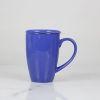 Profitez de chaque instant – Tasse à café en céramique blanche avec cadre jaune et lettrage manuscrit – Tasse à thé en porcelaine pour la maison, le bureau, la cuisine, ou comme cadeau
