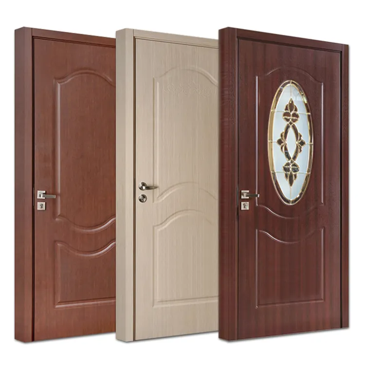 China manufacturers house apartments hotel modern wooden doors design interior bedroom pvc wood door