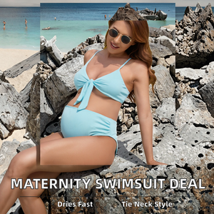 Wholesale <b>Cheap</b> Price Solid Quick Dry Spandex/Polyester Pregnant Maternity Swimsuit - Product Image 2