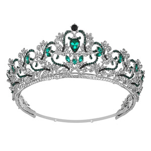 Shiny Floral Hollow Design Multi Color Crystal Tiara <b>Silver</b> <b>Crown</b> For Beauty Contest Wedding Decoration - Product Image 3