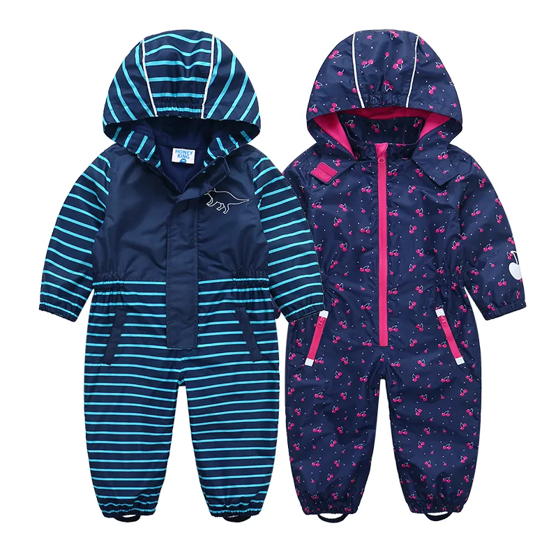 Hooded Baby Boy Rompers Waterproof Rain Coverall Girls Jumpsuit Winter Snow Children Overall Sport Kids Bodysuit Toddler Clothes