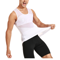 Débardeur de compression respirant en nylon/élasthanne à séchage rapide pour homme, soutien dorsal et amincissement de la poitrine, pour gynécomastie