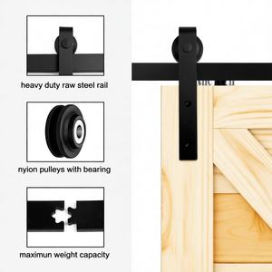 WEKIS 6.6フィート炭素鋼CE FSC認証モダンインテリア頑丈なスライド式ハードウェアレール吊り下げトラック納屋ドアハードウェアキット - Product Image 4