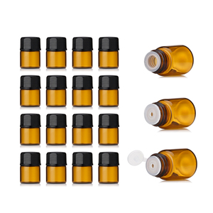 Bán Hot 1Ml <span class=keywords><strong>Mini</strong></span> <span class=keywords><strong>Amber</strong></span> Glass Mẫu Chai Với Nắp Màu Đen Cho Tinh Dầu, Hóa Học Phòng Thí Nghiệm Hóa Chất - Product Image 1