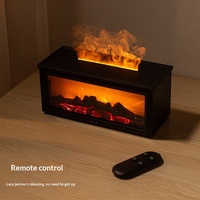 Difusor de Aromaterapia Ultrasónico con Diseño de Chimenea Vintage, Silencioso, Alimentado por USB, Capacidad de 0.5L, con Humidificación y Llama Simulada en 3D