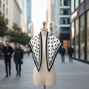 Sciarpa triangolare marca Z 135x60 cm con pois, accessorio di moda leggero per donna, per tutte le stagioni - Product Image 2