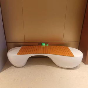Banco de Descanso de FRP de Diseño B33 para Exteriores, Campus o Centros Comerciales, Asiento Decorativo Artístico con Estilo de Sillas de Madera - Product Image 3