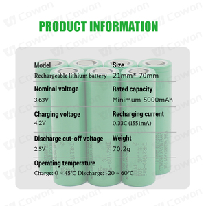 แบตเตอรี่แบบชาร์จไฟได้3.7V INR21700 50g 50S 50E 5000mAh แบตเตอรี่ eBike NCM แบตเตอรี่ลิเธียมไอออน21700ลิเธียมไอออน - Product Image 2