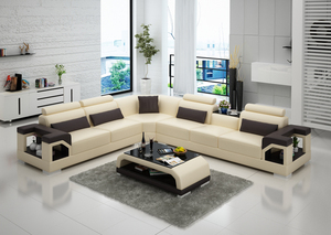 Sofá Seccional Moderno de Madera, Diseño <span class=keywords><strong>Italiano</strong></span> en Forma de L, de Alta Calidad y Lujo, con Función de Sofá Cama - Product Image 2