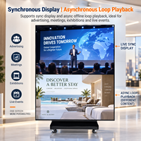 Afficheur numérique LCD mince pour intérieur avec support sur roulettes pour les magasins de cosmétiques, les centres commerciaux et la publicité commerciale