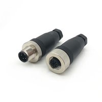 Adaptateur aviation M12, connecteur automobile électrique étanche en plastique avec contact en laiton, 4/12 cœurs, 5 trous, 8 broches