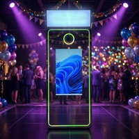 Miroir Photo Booth Économique Magic Mirror Pro-slim Pleine Longueur avec Écran Tactile de 32 pieds, Caméra Intégrée et Option Imprimante