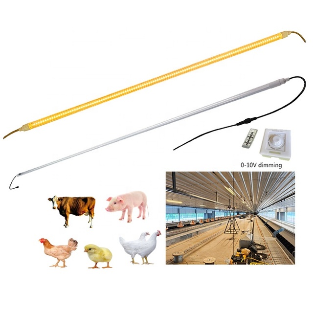 IP65 1500mm 28w Ammonia Proof Poultry Layer Tube Lighting Yellow 2700k for Livestock Poultry Houses