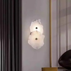 Applique murale LED en marbre naturel cuivre luxe nouveauté éclairage applique pour <span class=keywords><strong>chambre</strong></span> salon salle <span class=keywords><strong>à</strong></span> manger décoration murale Art moderne Design - Product Image 3