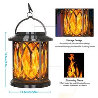 Lanterne solaire suspendue d'extérieur, étanche IP65, lampe de palais en diamant, LED, flamme vacillante simulée, lumière chaude, décoration de jardin