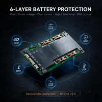 BMS LiFePO4 12V 24V 48V 16S 50-100A pour conversion de batteries au lithium (acide-plomb) – Équilibrage basse puissance, longue durée de vie ZZ-xs100-01