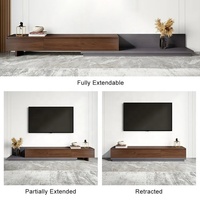 NOVA Gris Salon Tv Stand Divertissement Center Table Meubles 3 Tiroirs Rétractables TV Stand MDF TV Unit Cabinet