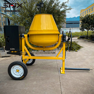Bétonnière jaune avec moteur de 3 kW, déchargement manuel, roues portables pour usage en construction - Product Image 2