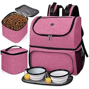 กระเป๋าเดินทางสำหรับสุนัขพร้อมชามและภาชนะบรรจุอาหารสุนัข - Product Image 1