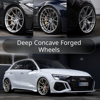 Nouvelles jantes monobloc forgées concaves profondes et légères, 16-24 pouces, 5*120, multi-branches, PCD personnalisé, ET 25 mm, Audi Performance Chrome