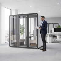 UNIBOOTH Cabine téléphonique insonorisée moderne en aluminium de précision, installation rapide, pour bureau à domicile, centre commercial, hôpital, salle à manger