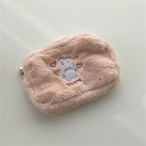 Trousse de maquillage en peluche sacs à cosmétiques flous voyage mignon ours Portable maquillage stockage trousse de toilette grande capacité sac brodé - Product Image 5