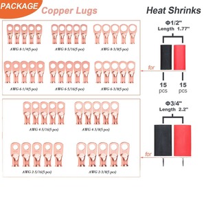 ขั้วต่อสายไฟฟ้าทองแดงสำหรับงานวิศวกรรมเคมี ขนาด 8-79 AWG แบบ Crimp Terminals มาตรฐานอเมริกา ขั้วต่อสายไฟแบบเร็ว 100 ชิ้น - Product Image 5