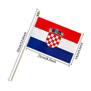 Banderas Miniatura Personalizadas para Eventos Deportivos 2026, <span class=keywords><strong>Bandera</strong></span> de Croacia, Serbia y <span class=keywords><strong>Eslovenia</strong></span> para Agitar con la Mano - Product Image 1