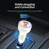 Pengisi Daya Mobil Pengisian Cepat 90w 3-in-1 30w Adaptor Daya Qc3.0 Pd Usb-c Pengisi Daya Mobil Pengisi Daya Ponsel Kabel Tipe c