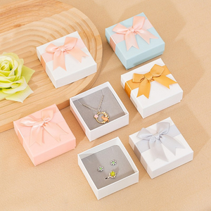 Cajas de Cartón para Joyería, Caja de Papel con Tapa, Mini Caja para Collar con Lazo - Product Image 4