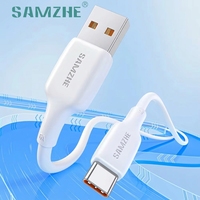Cable USB-A a Tipo-C SAMZHE PD100W 6A, Cable de Carga Rápida y Transferencia de Datos con Marcador E, USB 2.0, Cable de Carga de PVC Blanco para iPhone