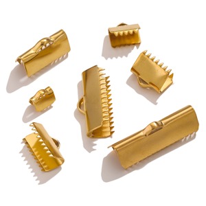 Attaches à sertir <span class=keywords><strong>pour</strong></span> extrémités de ruban 6-25 mm en acier inoxydable lisse <span class=keywords><strong>pour</strong></span> la fabrication de bracelets, colliers et bijoux DIY - Product Image 1