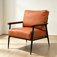 Fauteuil lounge moderne Baisheng bleu marine avec structure métallique et rembourrage en éponge, chaise d'appoint pour salon, chambre, bureau à domicile