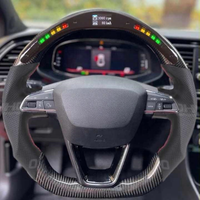 Volant LED pour Seat Leon Cupra en Fibre de Carbone avec Affichage Moteur