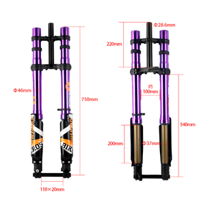 Vente flash <span class=keywords><strong>Fourche</strong></span> de moto tout-terrain Fastace <span class=keywords><strong>26</strong></span> 27,5 29 <span class=keywords><strong>pouces</strong></span> Or violet Noir Suspension hydraulique <span class=keywords><strong>DH</strong></span> Fourches de motocross VTT Downhill - Product Image 5