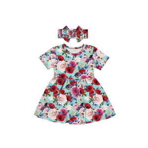 Precioso Vestido de Verano para Niñas de 4 Años con Diadema, Vestido Giratorio para Bebés, Ropa de Boutique para Niñas, Vestidos Casuales - Product Image 1