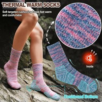 Chaussettes d'hiver épaisses en laine pour femmes Whale, chaussettes mi-mollet doublées en tissu éponge, chaussettes chaudes antidérapantes pour le froid