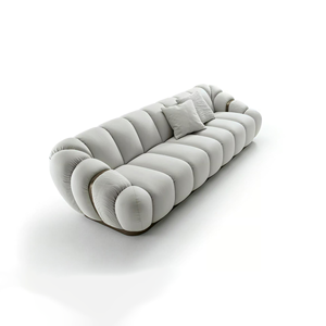 מערכת ספות מודולרית לסלון בצורת ר', קטיפה אמריקאית גדולה, בסגנון נורדי מודרני - Product Image 5