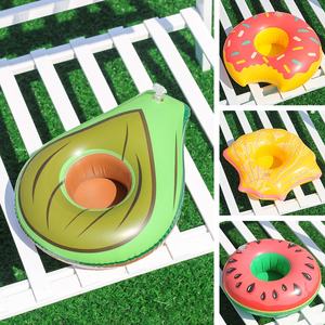 Nouvel arrivage : Porte-gobelet gonflable unisexe en PVC avec motifs flamant rose, beignet, citron, pastèque, ananas, <span class=keywords><strong>crabe</strong></span>, animaux et fruits – En stock - Product Image 4