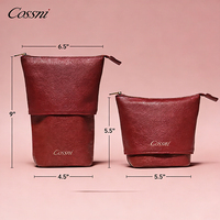 Vente en gros d'usine Pochette en cuir PU résistante à l'eau pour outils de beauté Petite pochette pour pinceaux de maquillage pour les voyages