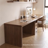 Bureau d'ordinateur double en bois massif, table longue minimaliste moderne pour chambre d'enfant, bureau d'étude pour étudiant, usage domestique, style dossier de canapé