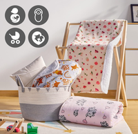 Couverture en flanelle pelucheuse Sherpa pour filles et garçons, couverture douce en micro-polaire pour bébé avec imprimé animal pour nouveau-né et crèche
