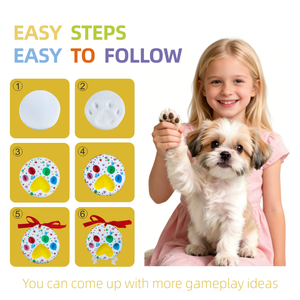 Air Dry Clay Pet <b>Paw</b> <b>Print</b> <b>Kit</b> Safe Non-Toxic Baby Handprint Footprint Keepsake DIY Memory Set - Product Image 4