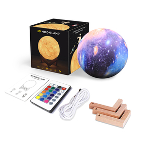 Lampe Led imprimée en 3D représentant la lune, interrupteur tactile, avec port Usb, design créatif, lumière à couleur changeante, luminaire décoratif d'intérieur, idéal pour un cadeau - Product Image 6