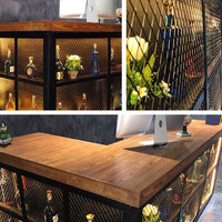 Comptoir de bar en bambou de style industriel pour café, salon de thé, restaurant et bar - Usage commercial