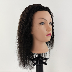 Đầu mannequin tập tóc nữ 16 inch, tóc người 100% Remy, sóng xoăn, <span class=keywords><strong>d</strong></span>ùng để tạo kiểu tóc & tạo mẫu, thực hành cắt, tết tóc - Product Image 2